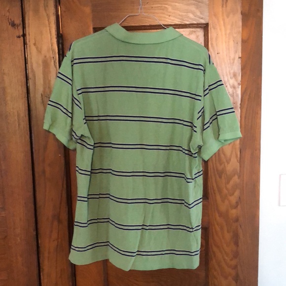 Izod Men’s XXL Polo Shirt Green with blue stripes - Picture 4 of 6